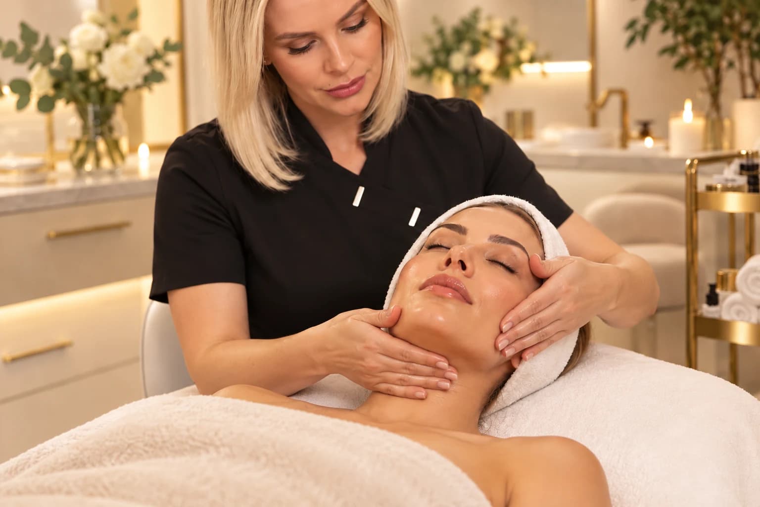 Lymphatic Drainage Facial Massage